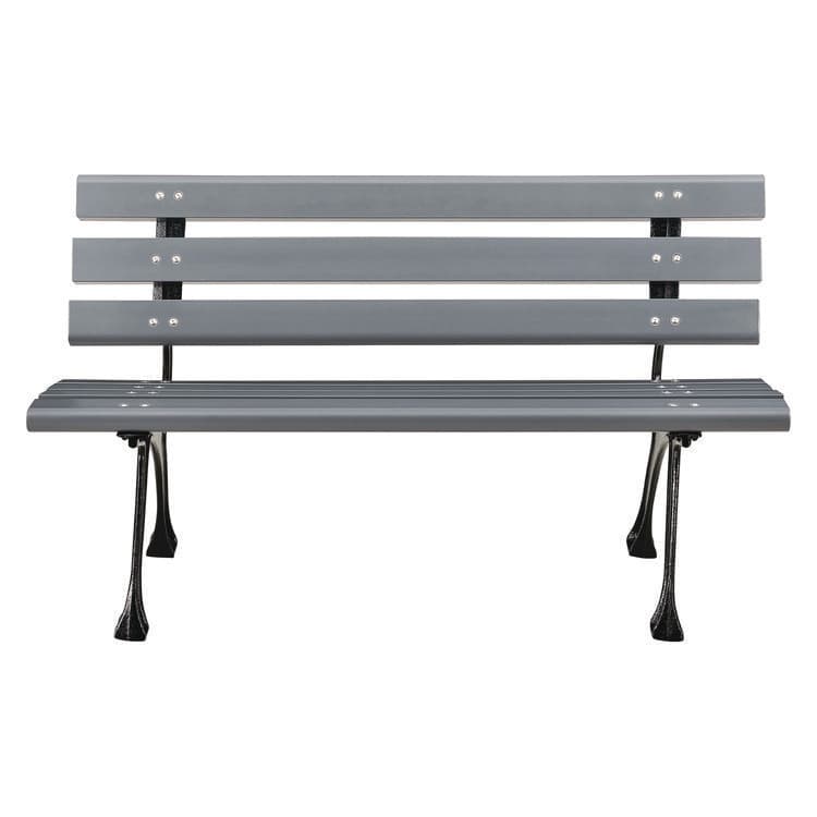 GLOBAL INDUSTRIAL Recycled Plastic Benches with Back, 48" x 23" x 28", Gray Seat/Back, Gray Base (GBE240125GY) thumbnail 2