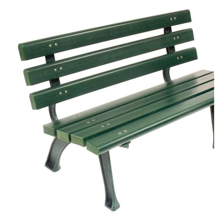 GLOBAL INDUSTRIAL Recycled Plastic Benches with Back, 48" x 23" x 28", Green Seat/Back, Green Base (GBE240125GN) thumbnail 4