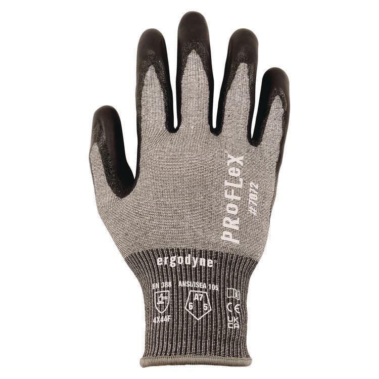 ERGODYNE CORPORATION ProFlex 7072 ANSI A7 Nitrile-Coated CR Gloves, EN388: 4X44F, 7" Long, X-Small, Gray, Pair (EGO10311) thumbnail 2