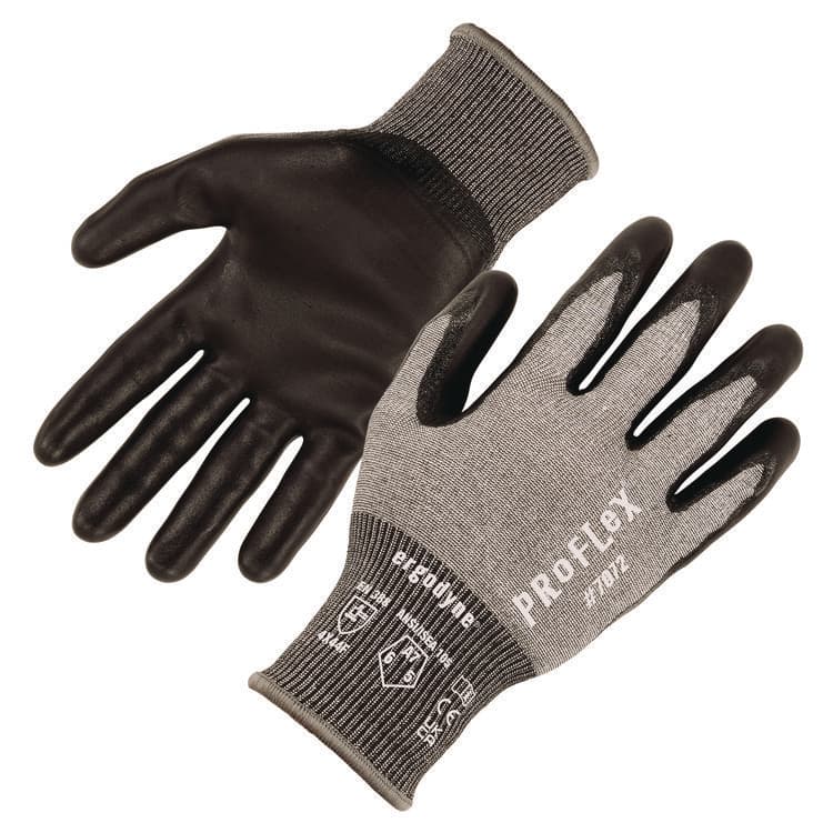 ERGODYNE CORPORATION ProFlex 7072 ANSI A7 Nitrile-Coated CR Gloves, EN388: 4X44F, 7" Long, X-Small, Gray, Pair (EGO10311)