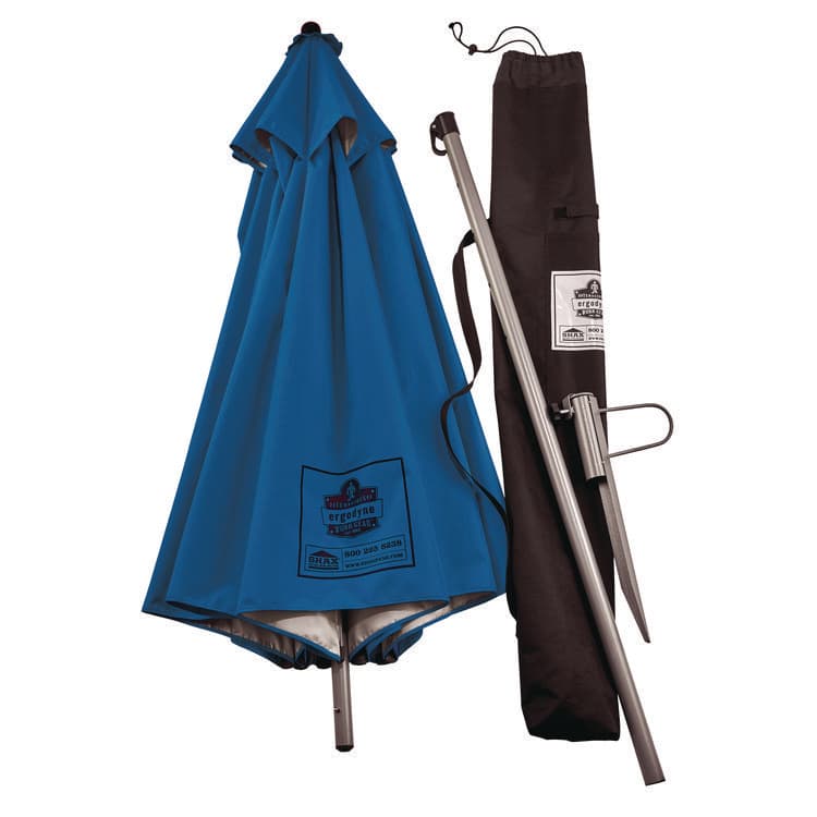 ERGODYNE CORPORATION Shax 6100 Lightweight Work Umbrella, 90" Span, 92" Long, Blue Canopy (EGO12964)