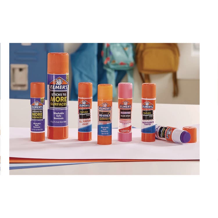 ELMER'S PRODUCTS, . Glitter Glue Sticks, Applies Assorted Colors, 0.21 oz, Dries Clear Glitter, 12/Pack (EPI2197116) thumbnail 4