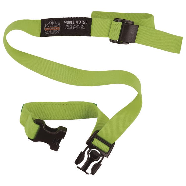 ERGODYNE CORPORATION Squids 3150 Elastic Lanyard with Buckle, 2 lb Max Working Capacity, 18"-48" Long, Lime, 10/Pack (EGO19151)
