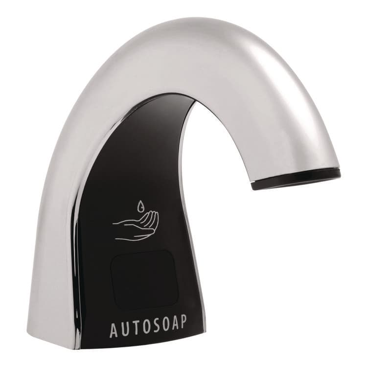 RUBBERMAID COMMERCIAL PROD. TC OneShot Dispenser, 1,600 mL, 6.8 x 9.8 x 13.8, Polished Chrome/Black (RCP401310) thumbnail 4