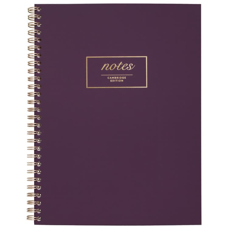 MEAD PRODUCTS Jewel Tone Notebook with Gold Twin-Wire Binding, 1-Subject, Wide/Legal Rule, Jewel Tone Purple Cover, (80) 9.5 x 7.25 Sheets (MEA49556)