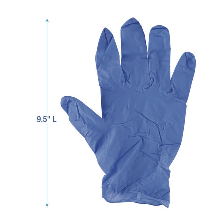 BOARDWALK 380 Series Disposable General-Purpose Nitrile Gloves, Powder-Free, Medium, 4 mil Thick, 9.5" Long, Blue, 100/Box, 10 Boxes/CT (BWK380MCTA) thumbnail 3
