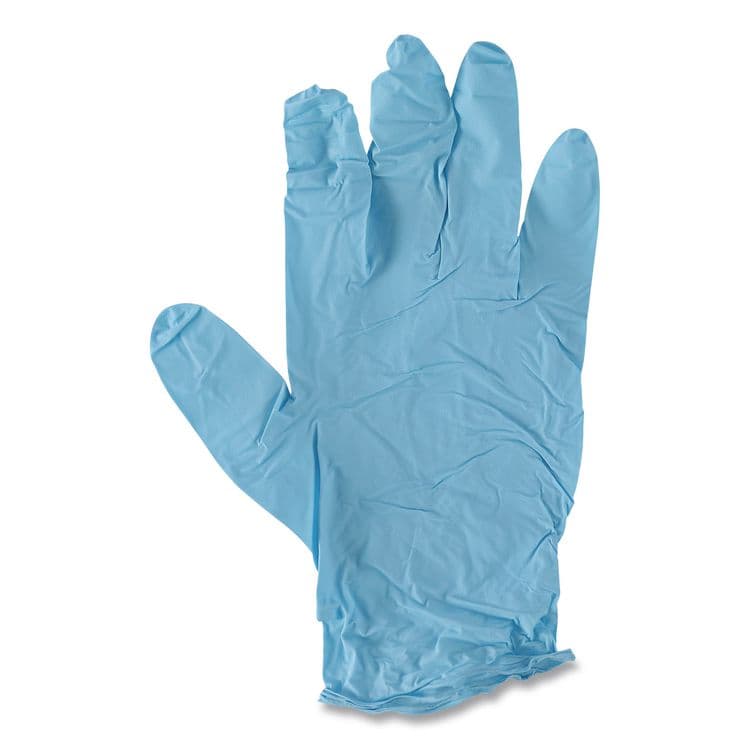 BOARDWALK Disposable Examination Nitrile Gloves, Powder-Free, Large, 5 mil Thick, 9.5" Long, Blue, 100/Box, 10 Boxes/Carton (BWK382LCTA) thumbnail 3