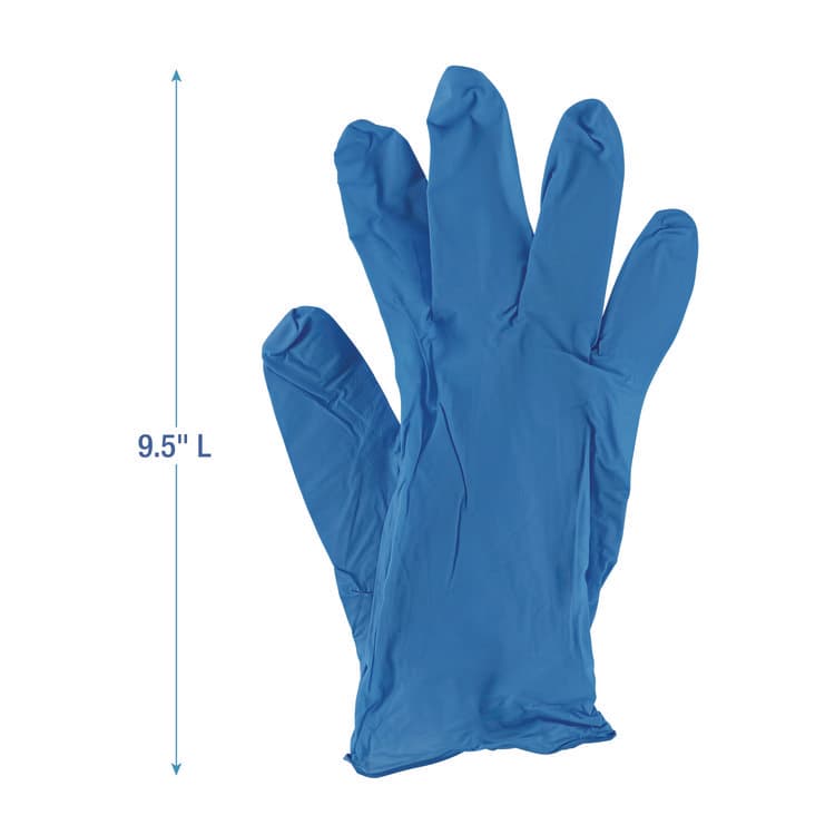 BOARDWALK 395 Series Disposable General-Purpose Nitrile Gloves, Powder-Free, Medium, 5 mil Thick, 9.5" Long, Blue, 100/Box, 10 Boxes/CT (BWK395MCTA) thumbnail 4