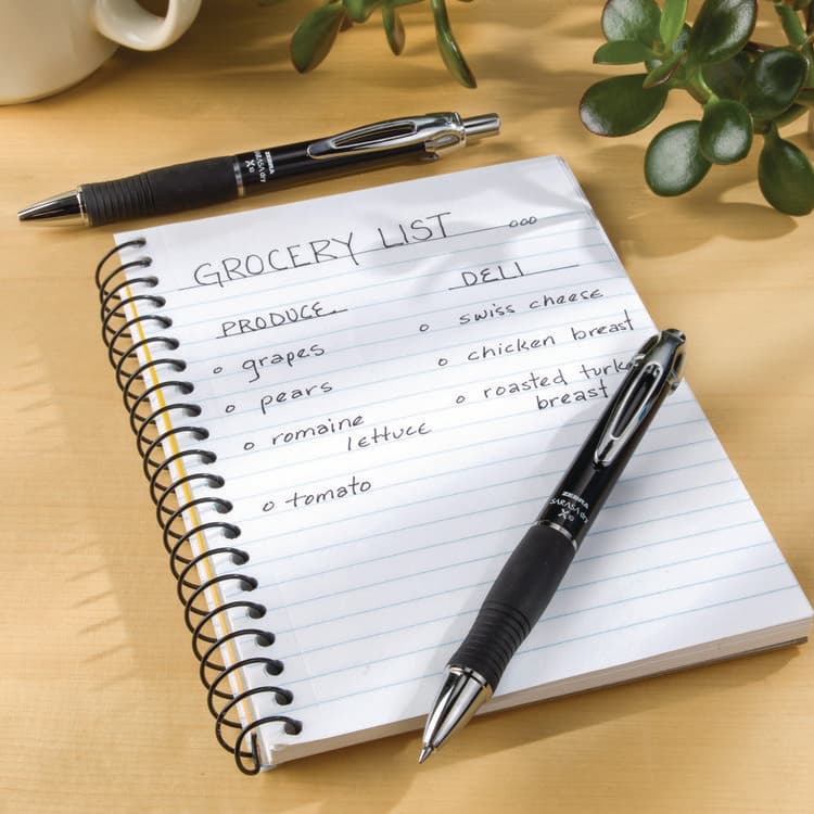 ZEBRA PEN CORP. Sarasa Dry X10 Gel Pen, Retractable, Medium 0.7 mm, Black Ink, Black/Silver Barrel, 12/Pack (ZEB42610) thumbnail 3