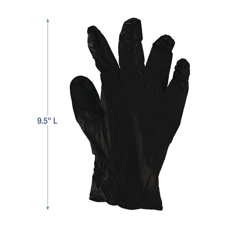 BOARDWALK 396 Series Disposable General-Purpose Nitrile Gloves, Powder-Free, Medium, 4.4 mil Thick, 9.5" Long, Black, 100/BX, 10 BX/CT (BWK396MCTA) thumbnail 4