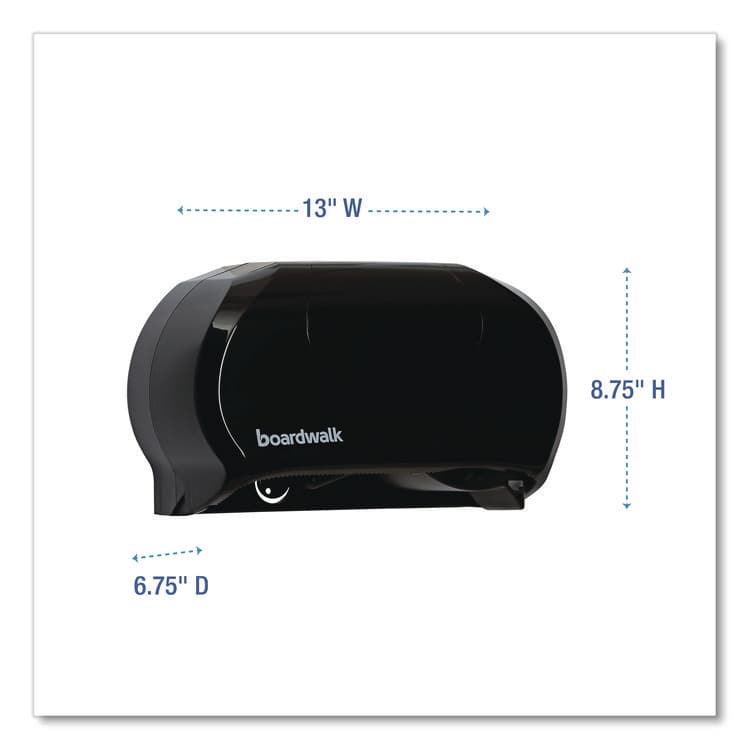 BOARDWALK Standard Twin Toilet Tissue Dispenser, 13 x 6.75 x 8.75, Black (BWK1502) thumbnail 2