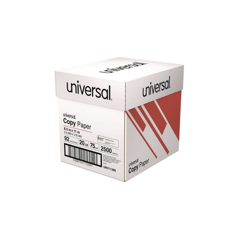 UNIVERSAL OFFICE PRODUCTS Copy Paper Convenience Carton, 92 Bright, 20 lb Bond Weight, 8.5 x 11, White, 500 Sheets/Ream, 5 Reams/Carton (UNV11289) thumbnail 3