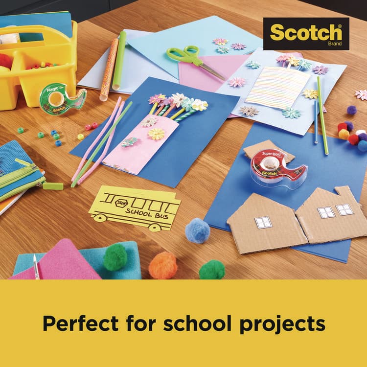 3M/COMMERCIAL TAPE DIV. Office Essentials Kit, 7 Pads Assorted Super Sticky Notes, 1 Pack Flags, Roll Magic Tape, Roll Super-Hold Tape, 1 Scissors (MMMSPIPK) thumbnail 4