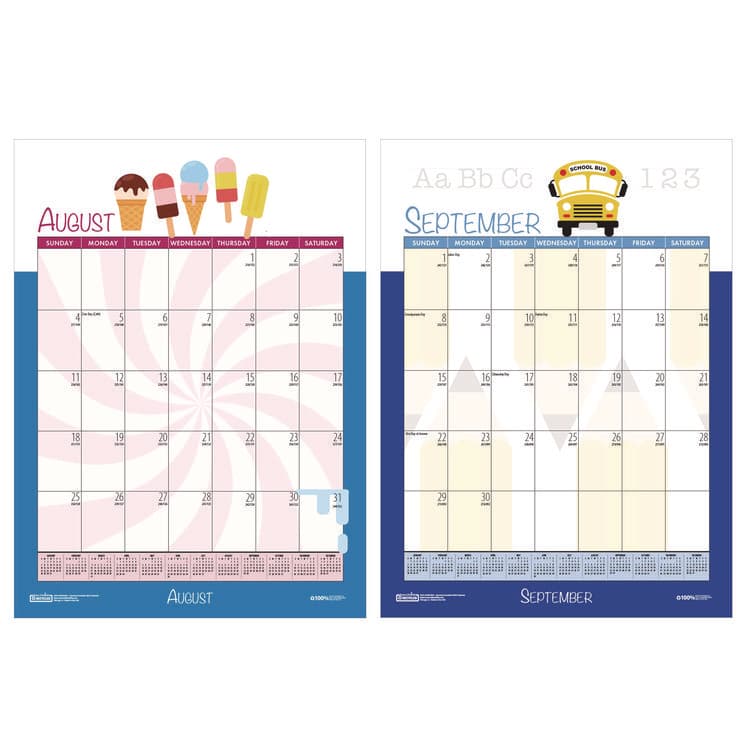 HOUSE OF DOOLITTLE Academic Year Recycled Seasonal Wall Calendar, Illustrated Seasons Artwork, 12 x 16.5, 12-Month (July to June): 2025 to 2026 (HOD3395) thumbnail 2