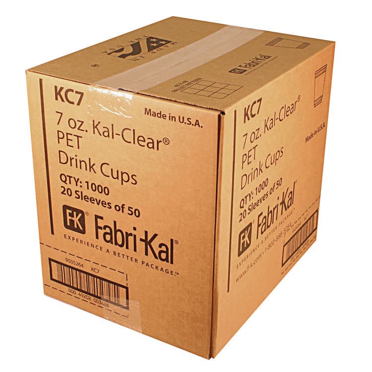 FABRI-KAL Kal-Clear PET Cold Drink Cups, 7 oz, Plastic, Clear, 1,000/Carton (FABKC7) thumbnail 2