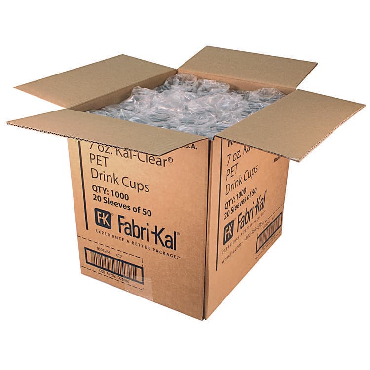 FABRI-KAL Kal-Clear PET Cold Drink Cups, 7 oz, Plastic, Clear, 1,000/Carton (FABKC7) thumbnail 4