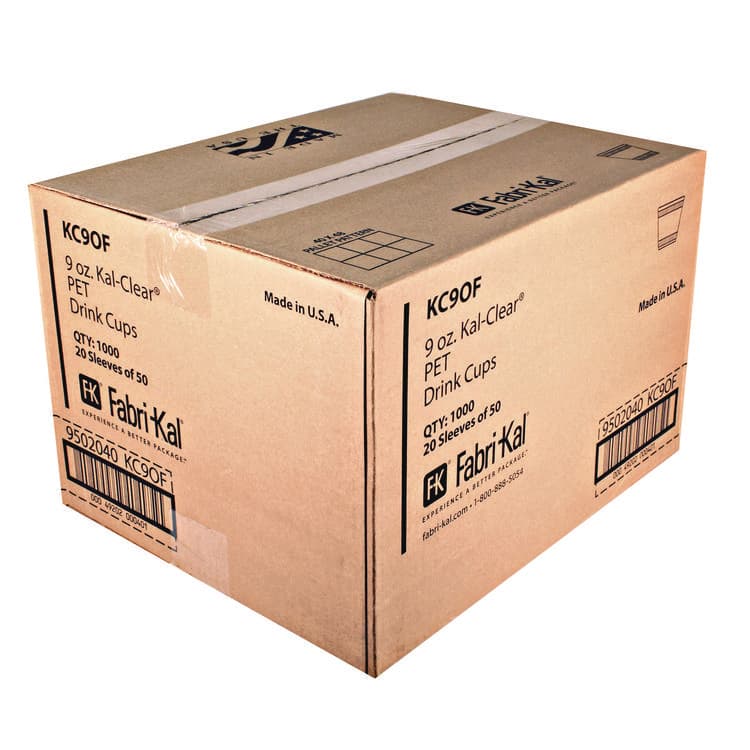 FABRI-KAL Kal-Clear PET Cold Drink Cups, Old-Fashioned Glass, 9 oz, Plastic, Clear, 50/Sleeve, 20 Sleeves/Carton (FABKC9OF) thumbnail 2