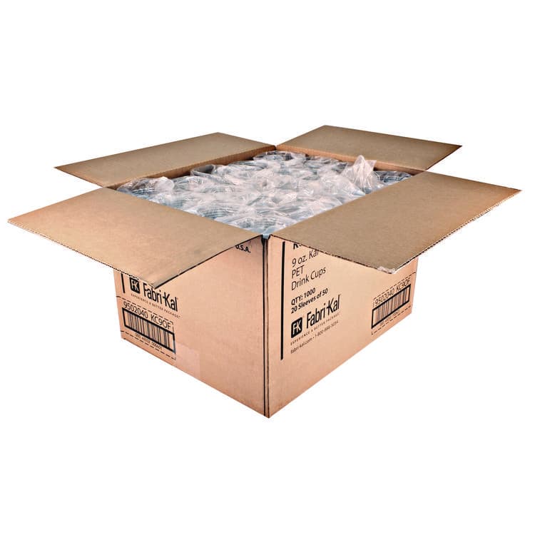 FABRI-KAL Kal-Clear PET Cold Drink Cups, Old-Fashioned Glass, 9 oz, Plastic, Clear, 50/Sleeve, 20 Sleeves/Carton (FABKC9OF) thumbnail 4