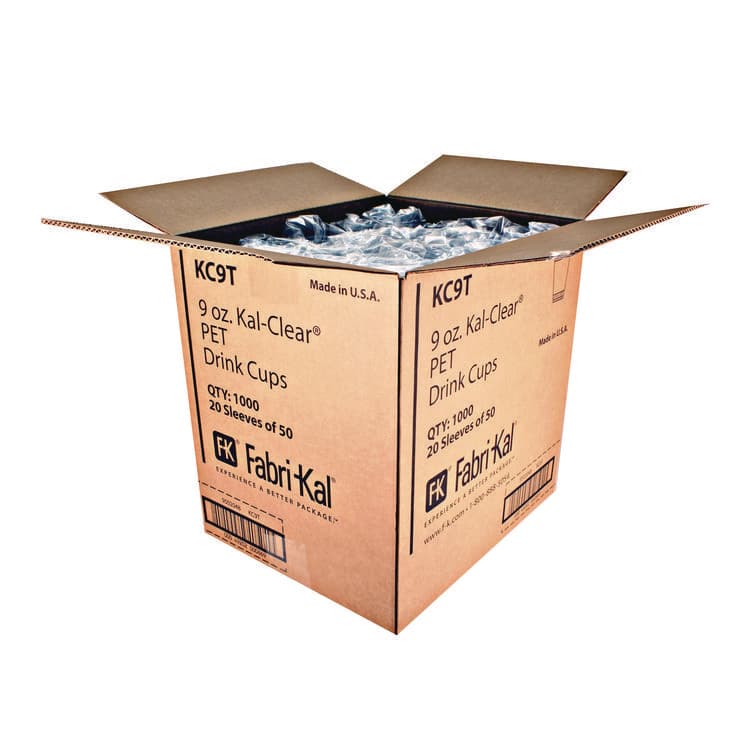 FABRI-KAL Kal-Clear True PET Cold Drink Cups, 9 oz, Plastic, Clear, 50/Bag, 20 Bags/Carton (FABKC9T) thumbnail 4