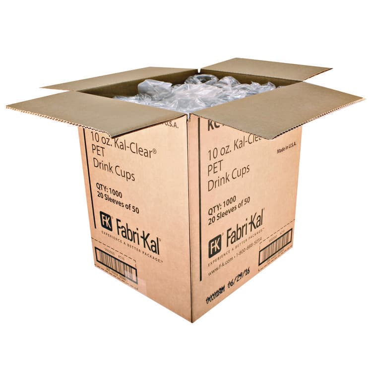 FABRI-KAL Kal-Clear PET Cold Drink Cups, 10 oz, Plastic, Clear, 50/Bag, 20 Bags/Carton (FABKC10) thumbnail 4