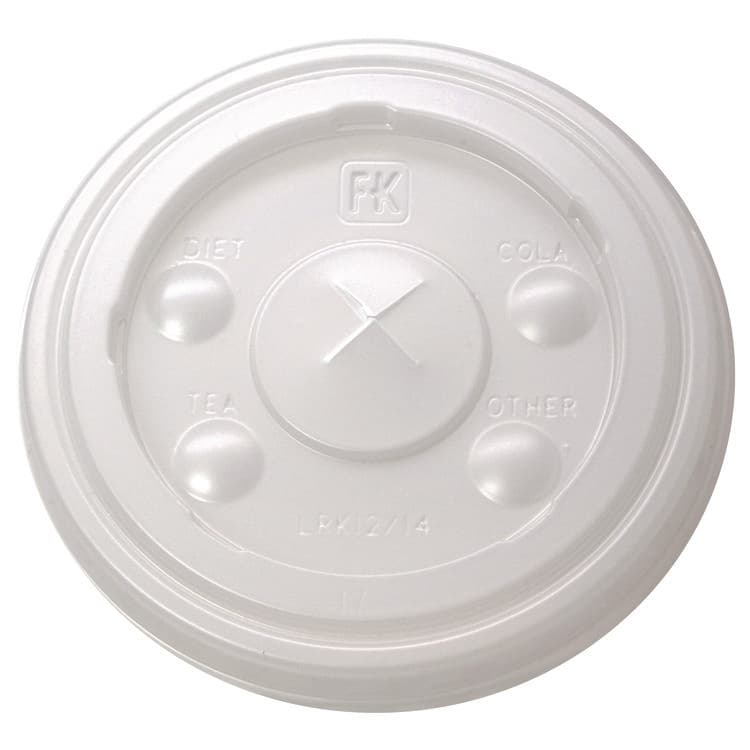 FABRI-KAL Kal-Clear/Nexclear Drink Cup Lids, Flat, X-Style Straw Slot, Fits 12 oz to 14 oz Cold Cups, Plastic, Translucent, 1,000/CT (FABLRK1214)
