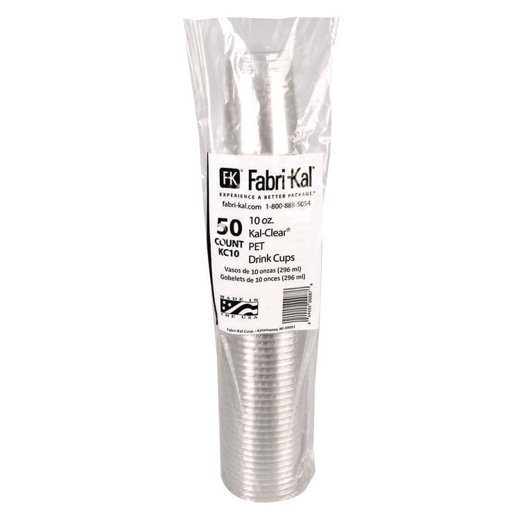 FABRI-KAL Kal-Clear PET Cold Drink Cups, 10 oz, Plastic, Clear, 50/Bag, 20 Bags/Carton (FABKC10) thumbnail 3