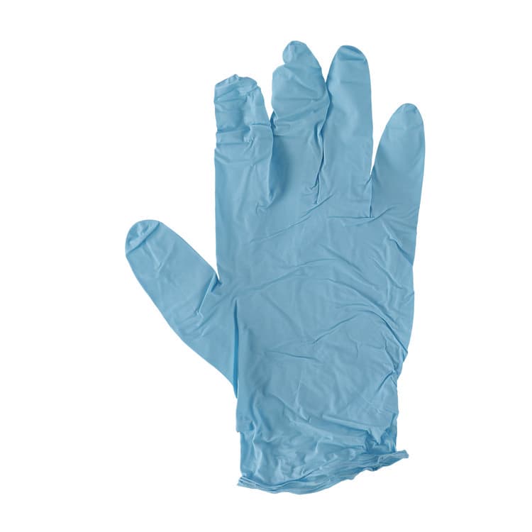 BOARDWALK Disposable Examination Nitrile Gloves, Powder-Free, Medium, 5 mil Thick, 9.5" Long, Blue, 100/Box, 10 Boxes/Carton (BWK382MCTA) thumbnail 4