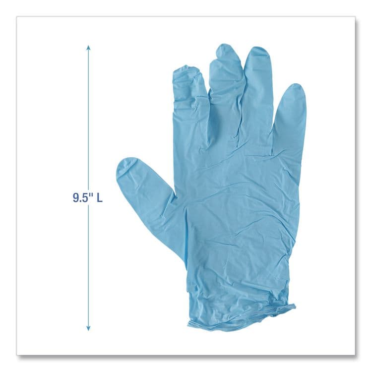 BOARDWALK Disposable Examination Nitrile Gloves, Powder-Free, X-Large, 5 mil Thick, 9.5" Long, Blue, 100/Box (BWK382XLBXA) thumbnail 3