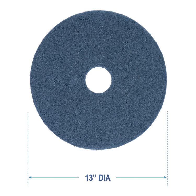 BOARDWALK Scrubbing Floor Pads, 13" Diameter, Blue, 5/Carton (BWK4013BLU) thumbnail 2