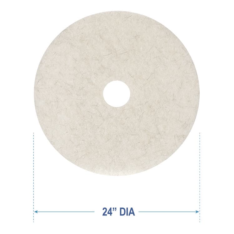 BOARDWALK Natural Burnishing Floor Pads, 24" Diameter, White, 5/Carton (BWK4024NAT) thumbnail 3