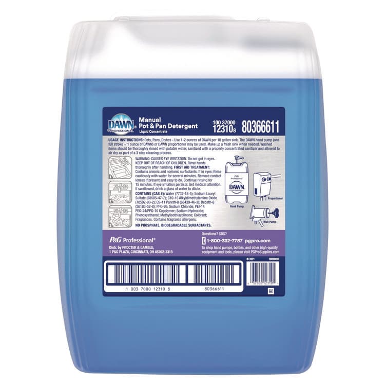 PROCTER & GAMBLE Professional Manual Pot and Pan Dish Detergent, Original Scent, 5 gal Bottle, 34/Pallet (PGC12310PL) thumbnail 2