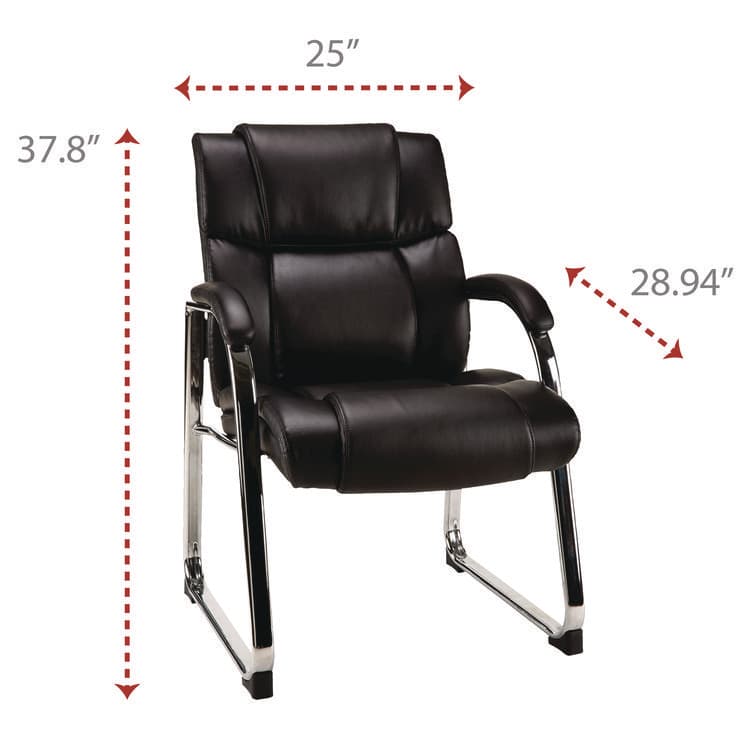 ALERA Alera Hildred Series Guest Chair, 25" x 28.94" x 37.8", Black Seat, Black Back, Chrome Base (ALEHD4319) thumbnail 4