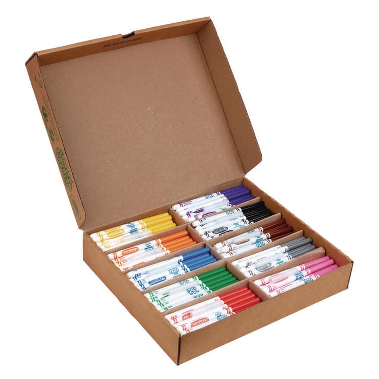 BINNEY & SMITH / CRAYOLA Ultra-Clean Washable Marker Classpack, Fine Bullet Tip, 10 Assorted Colors, 200/Pack (CYO588211) thumbnail 3