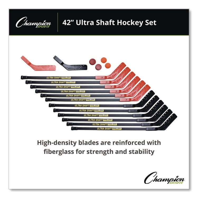 CHAMPION SPORT Ultra Shaft Hockey Set, Twelve 42" Hockey Sticks/Two Pucks/Two Balls/Two Extra Blades (CSIUS42SET) thumbnail 4