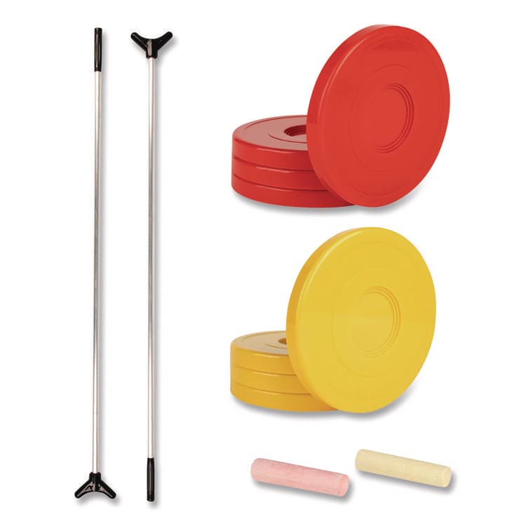 CHAMPION SPORT Economy Shuffleboard Set, 15-ft Court, Four 51" Cues, Eight Discs (CSISBA20)