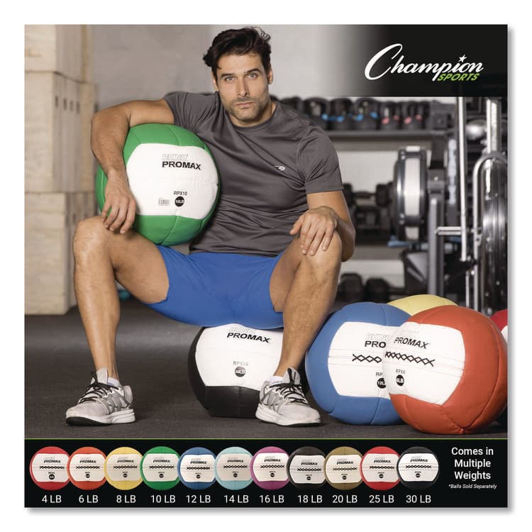 CHAMPION SPORT Rhino Promax Medicine Ball, 8 lb, Yellow (CSIRPX8) thumbnail 4