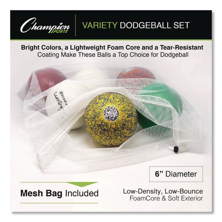 CHAMPION SPORT Rhino Skin Luminous, Spider and ThermoGrip Dodgeball Set, 6.3" Diameter, Assorted Colors, 6/Set (CSIRXVARIETYSET) thumbnail 4