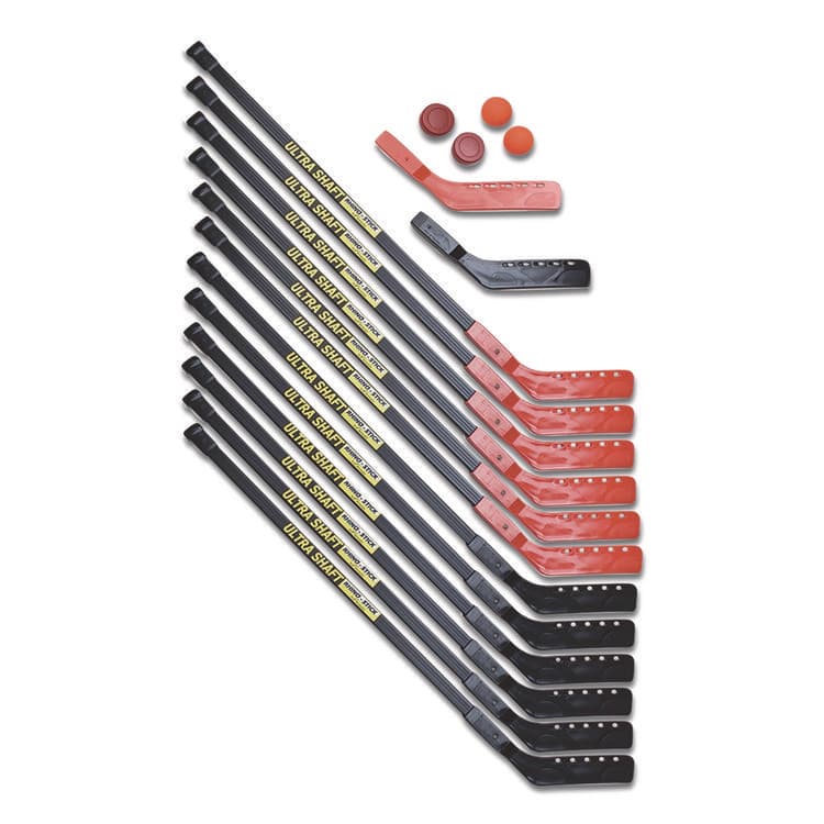 CHAMPION SPORT Ultra Shaft Hockey Set, Twelve 42" Hockey Sticks/Two Pucks/Two Balls/Two Extra Blades (CSIUS42SET)