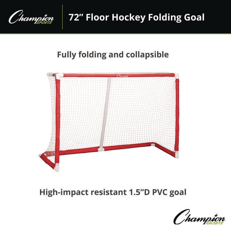 CHAMPION SPORT 72 Inch Floor Hockey Collapsible Goal, 24" x 72", 1.65" dia Frame (CSIFHG72) thumbnail 3