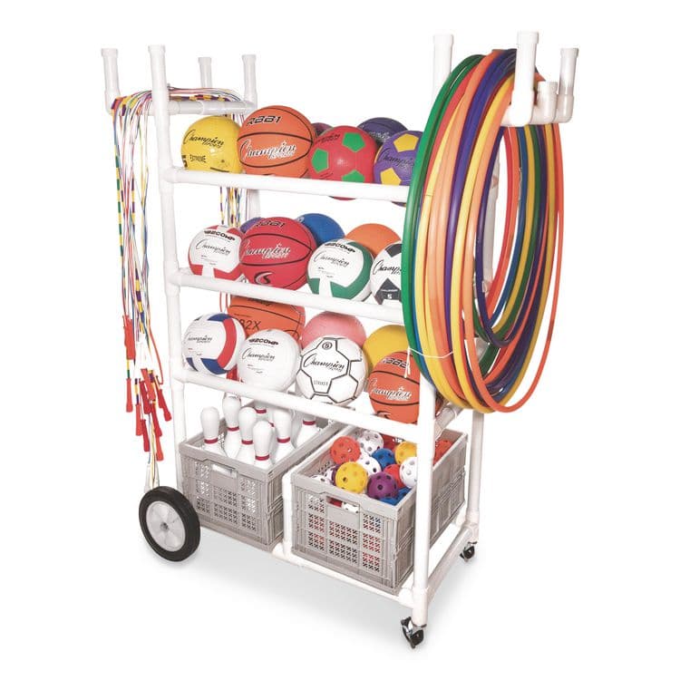 CHAMPION SPORT High Impact All-Terrain Heavy-Duty Cart, Plastic, 176 lb Capacity, 19 x 53 x 58, White (CSITWCART) thumbnail 4