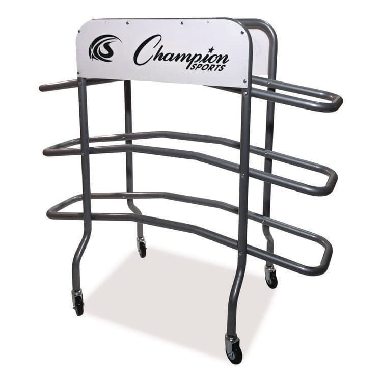 CHAMPION SPORT 3-Tier Pro Basketball Rack, Metal, 220 lb Capacity, 8 x 60 x 48, Silver (CSICBR15) thumbnail 3