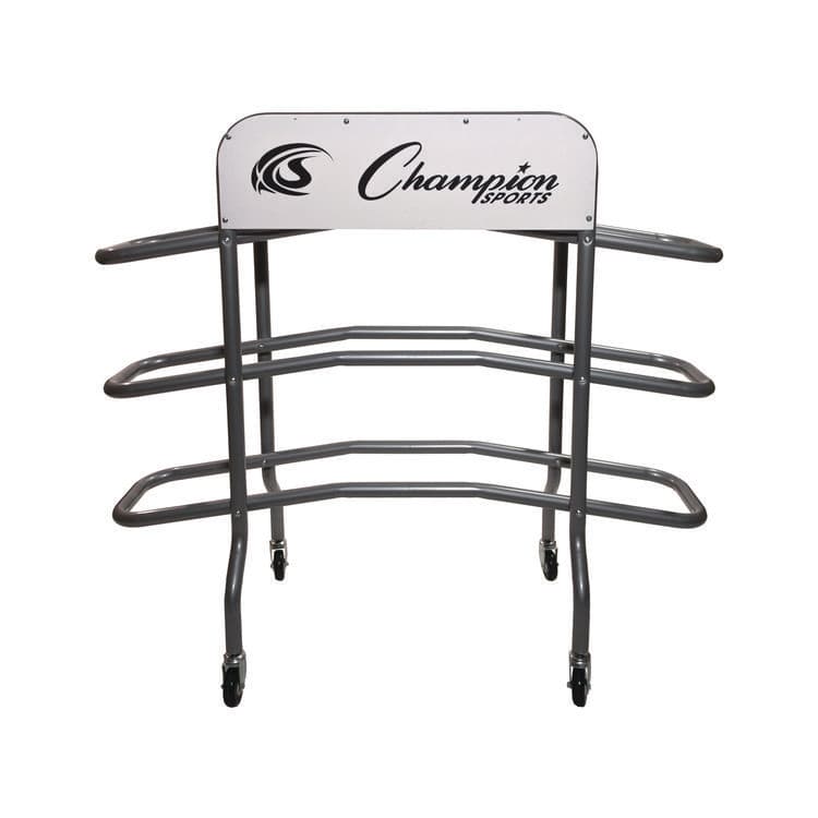 CHAMPION SPORT 3-Tier Pro Basketball Rack, Metal, 220 lb Capacity, 8 x 60 x 48, Silver (CSICBR15) thumbnail 2