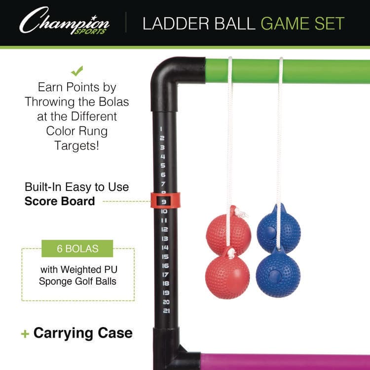 CHAMPION SPORT Ladder Ball Game Set, (2) 22" x 37.5" Ladders/(6) Bolas/Carry Bag (CSILGSTSET) thumbnail 2