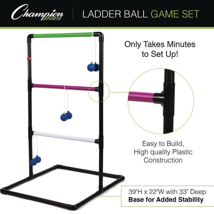 CHAMPION SPORT Ladder Ball Game Set, (2) 22" x 37.5" Ladders/(6) Bolas/Carry Bag (CSILGSTSET) thumbnail 3