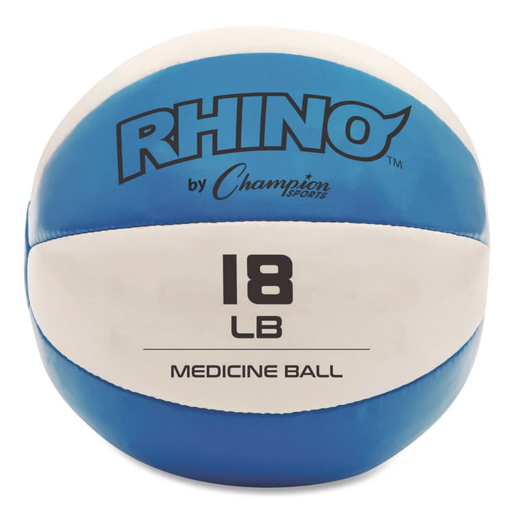 CHAMPION SPORT Rhino Leather Medicine Ball, 18 lb, Teal/White (CSIMB16)