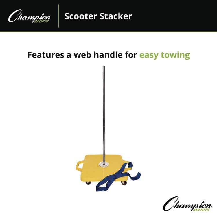 CHAMPION SPORT Scooter Stacker, Plastic, 176 lb Capacity, 21 x 16 x 39, Silver/Yellow (CSISX) thumbnail 3