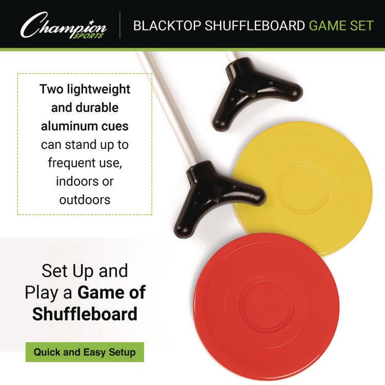CHAMPION SPORT Economy Shuffleboard Set, 15-ft Court, Four 51" Cues, Eight Discs (CSISBA20) thumbnail 3