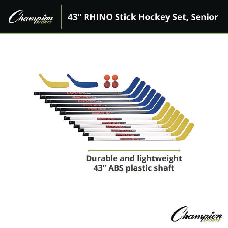 CHAMPION SPORT 43" Rhino Stick Hockey Set, 12 Sticks/2 Pucks/2 Balls/2 Extra Blades (CSIHS43SET) thumbnail 2