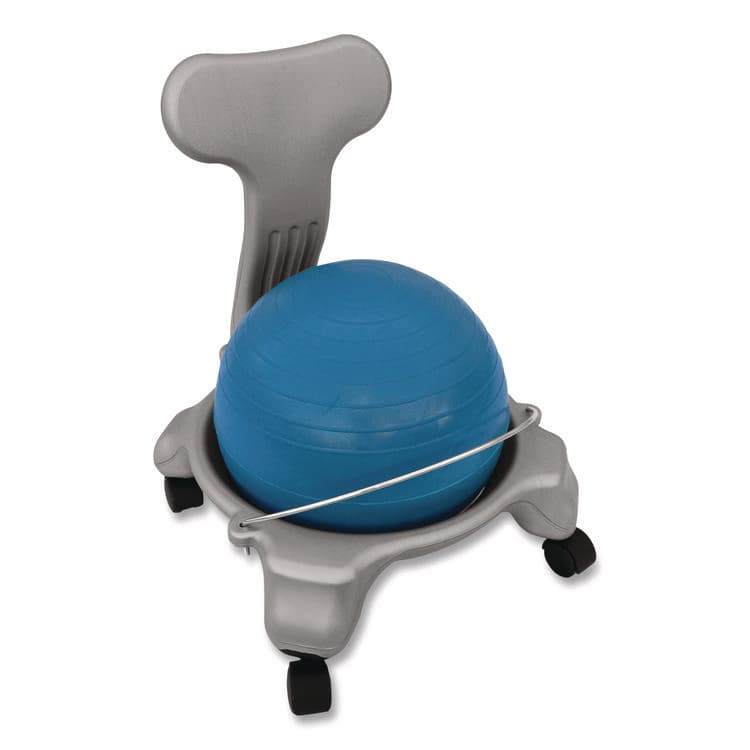 CHAMPION SPORT Kid's Ball Chair, Supports Up to 264 lb, 12.5" Seat Height, Blue Seat, Silver Base (CSIKDCH)
