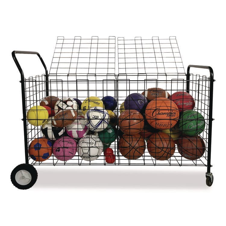 CHAMPION SPORT Double-Sided Lockable Ball Locker, Metal, 176 lb Capacity, 24 x 59 x 37, Black (CSIDSLX) thumbnail 2